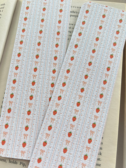 Vintage Strawberry Bookmark
