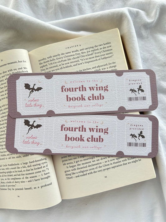 Fourth Wing Book Club Bookmark