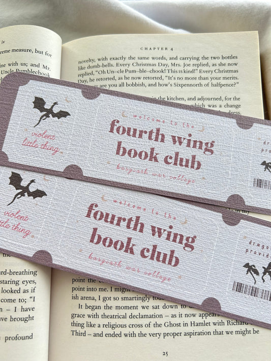 Fourth Wing Book Club Bookmark