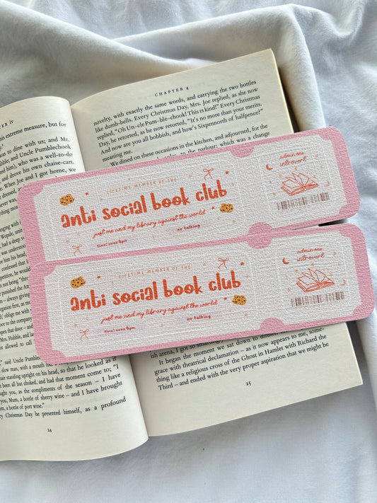 Anti Social Bookclub Bookmark